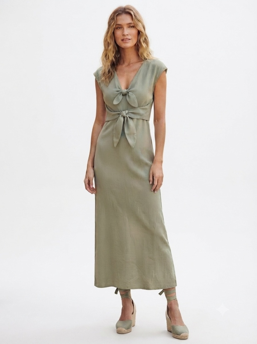 ASOS Design Double Tie-Front Maxi Dress